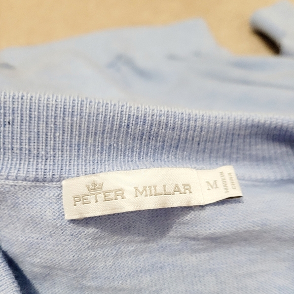 Peter Millar v-neck sweater size Medium 100% extra Fine Italian Merino Wool - Picture 5 of 9